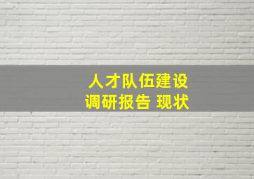 人才队伍建设调研报告 现状